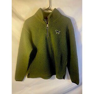 Victorias Secret Pink Vintage Dog Graphic Green Fleece Sweatshirt Shirt Size XS